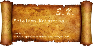 Spielman Krisztina névjegykártya